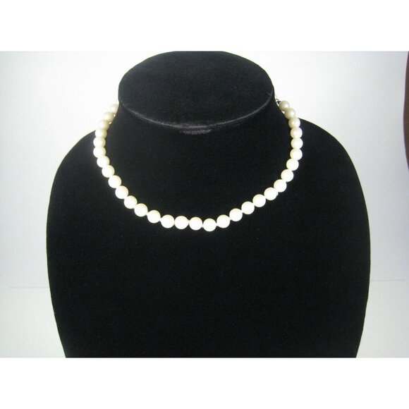 Necklace 13 In Collar Choker Imitation Pearl Beaded Jewelry Vintage 60s 50s - Picture 3 of 9
